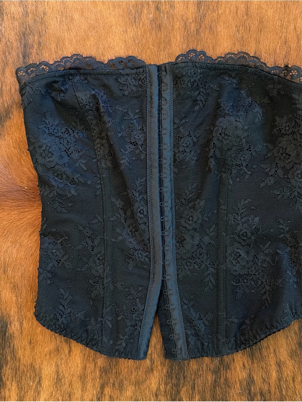 Black Lace Strapless Corset Top